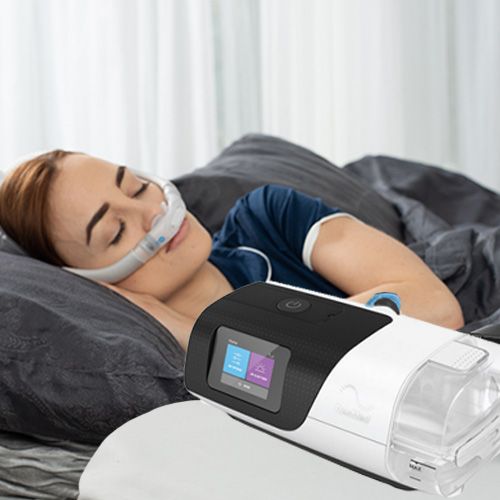 CPAP BiPAP and Auto-PAP machines used for sleep apnea breathing therapy at night