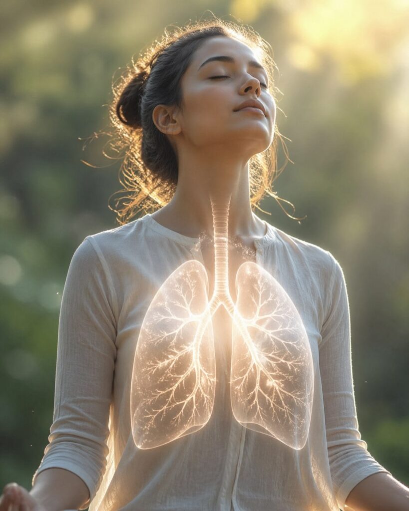 Patient adjusting a CPAP mask during the first weeks of sleep apnea treatment to improve therapy compliance and long-term cardiovascular health.