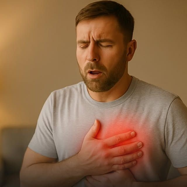 Patient experiencing shortness of breath while consulting a chest physician for lung health evaluation.