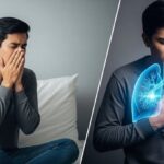 Doctor explaining the difference between acute and chronic bronchitis to a patient with persistent cough.